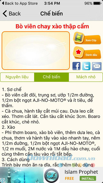 Cách chế biến món ăn