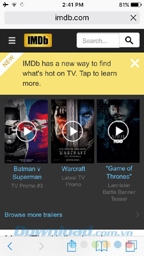Giao diện web trên điện thoại Giao diện web trên điện thoại