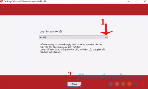 Chọn tỉnh thành xem thời tiết