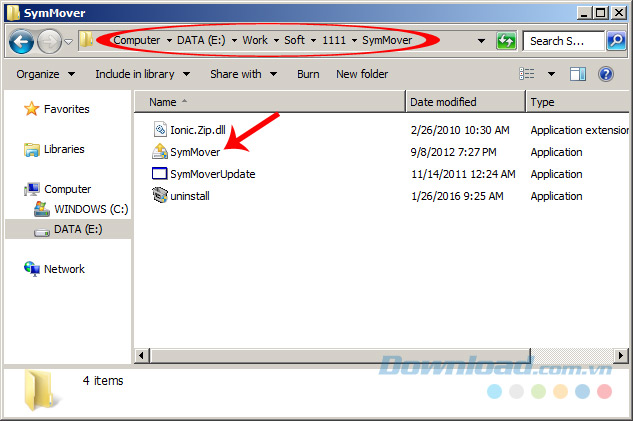 chạy file SymMover chạy file SymMover
