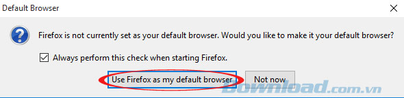 Đặt Firefox làm trình duyệt mặc định Đặt Firefox làm trình duyệt mặc định