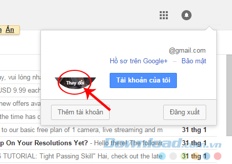Thay ảnh đại diênj Gmail