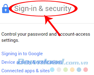 Sign in and security