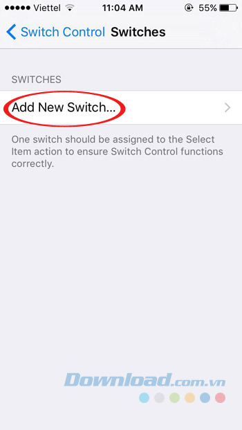 Nhấn Add New Switch Nhấn Add New Switch