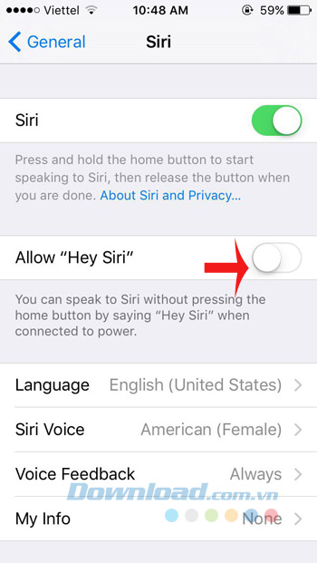 Bật Siri ở chế độ rảnh tay Bật Siri ở chế độ rảnh tay