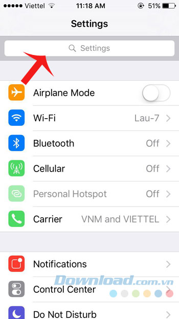 Tìm kiếm trong Settings Tìm kiếm trong Settings