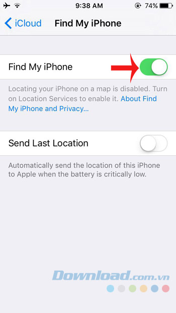 Bật chế độ tìm iPhone Bật chế độ tìm iPhone