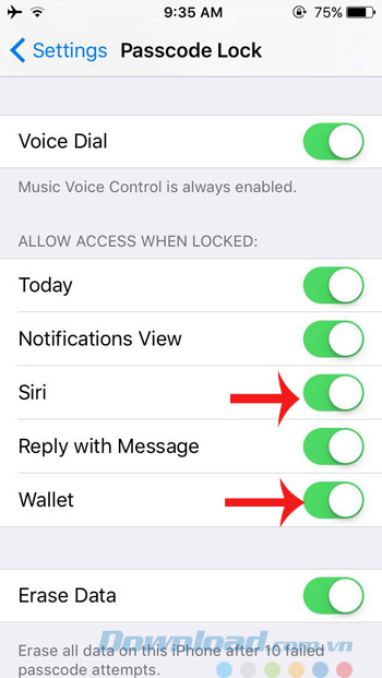 Cho phép truy cập màn hình khóa Cho phép truy cập màn hình khóa