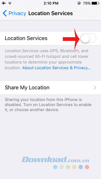 Tắt định vị Tắt định vị