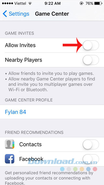 Chặn lời mời từ bạn bè