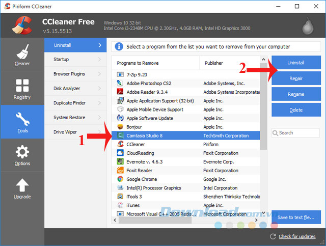 Quản lý chương trình đã cài trên máy Quản lý chương trình đã cài trên máy