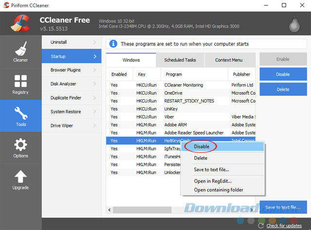 Quản lý chương trình khởi động cùng máy Quản lý chương trình khởi động cùng máy