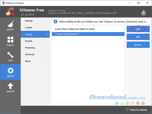 Thêm file tùy chọn Thêm file tùy chọn