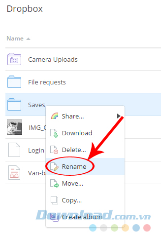 Đổi tên thư mục Đổi tên thư mục
