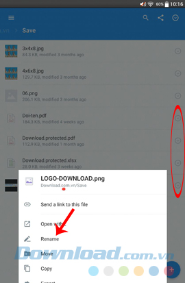 mũi tên quay xuống