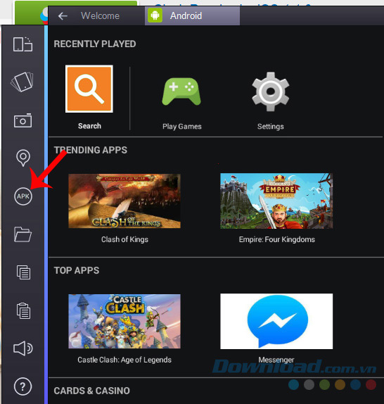 Cài APK cho giả lập