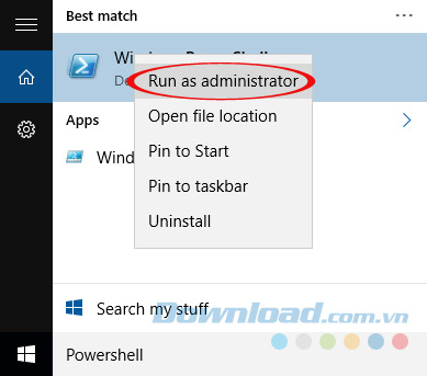 Mở Powershell lên Mở Powershell lên
