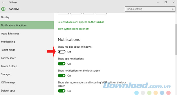 Tựa chọn Show me tips about Windows. Tựa chọn Show me tips about Windows.