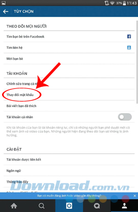 Thay đổi mật khẩu