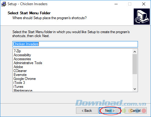 Cài đăt game Chicken Invaders