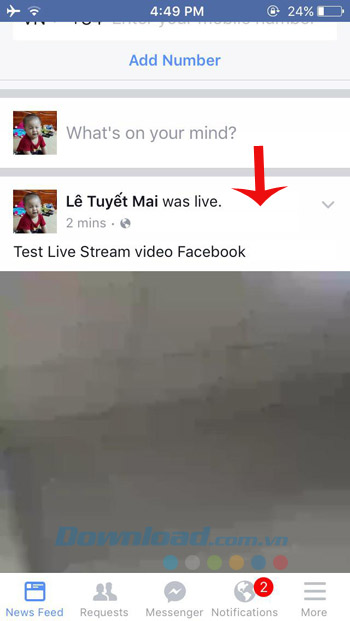 Video stream trên tường