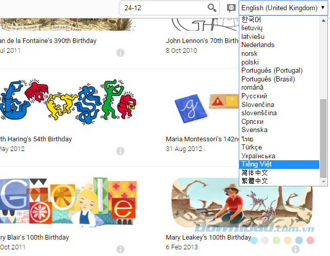 Thay đổi ngôn ngữ