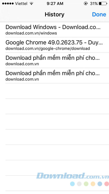 Lịch sử đã xem