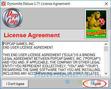 Đồng ý cài đặt game Dynomite