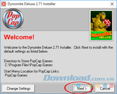 Giao diện cài đặt game Dynomite
