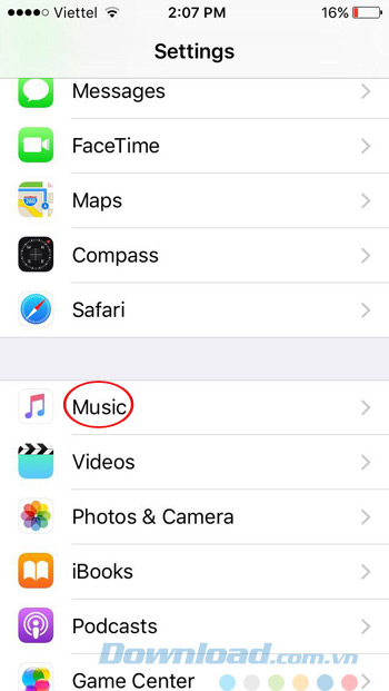 Nhấn vào Music Nhấn vào Music