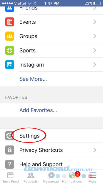 Vào phần Cài đặt Vào phần Cài đặt