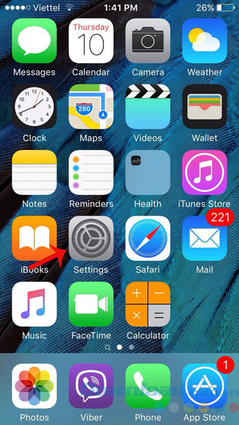 Nhấn vào Settings Nhấn vào Settings