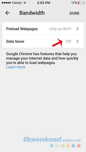 Kích hoạt tiết kiệm dữ liệu Kích hoạt tiết kiệm dữ liệu