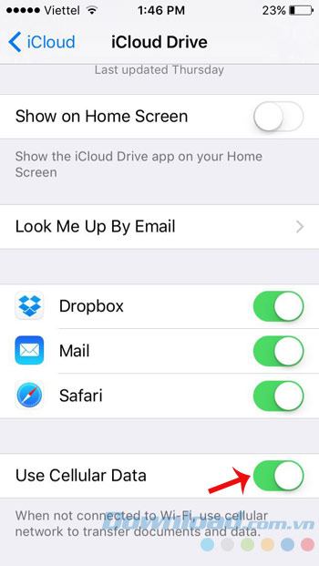 Tắt tự đồng bộ lên iCloud Drive Tắt tự đồng bộ lên iCloud Drive
