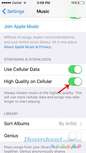 Tắt Stream nhạc chất lượng cao Tắt Stream nhạc chất lượng cao
