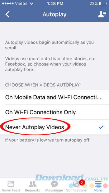 Tắt tính năng tự động phát video Tắt tính năng tự động phát video