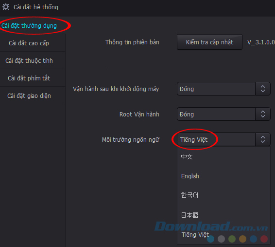 Thay đổi ngôn ngữ Thay đổi ngôn ngữ