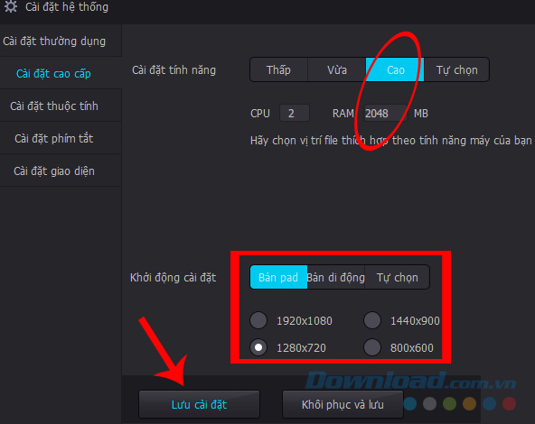 Chỉnh sửa cài đặt cao cấp Chỉnh sửa cài đặt cao cấp