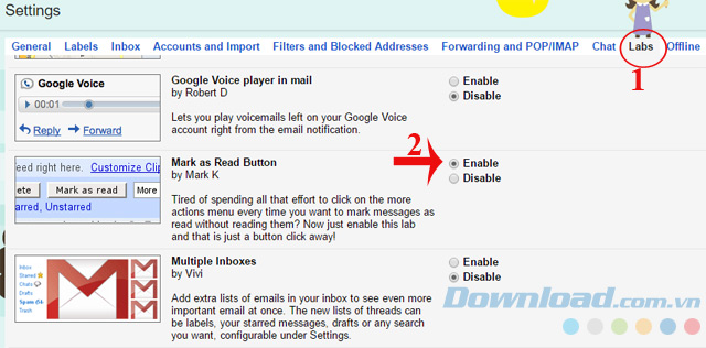Đánh dấu thư đã đọc