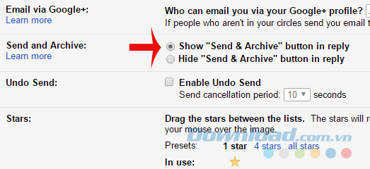Thiết lập gửi và nhận email
