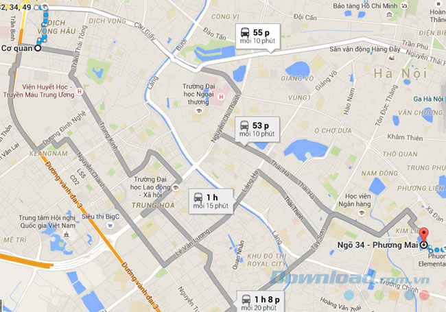 Show bản đồ xe bus Show bản đồ xe bus