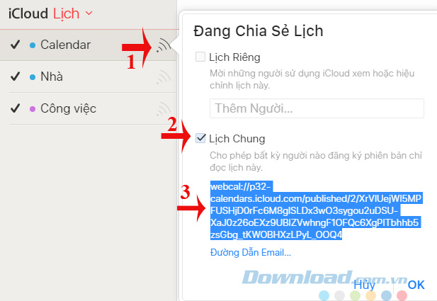 Chia sẻ lịch Chia sẻ lịch