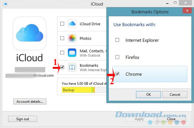 Sao lưu sang Chrome Sao lưu sang Chrome
