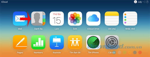 Nhấn chọn Danh bạ Nhấn chọn Danh bạ