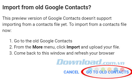 Di chuyển tới danh bạ Di chuyển tới danh bạ