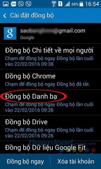 Cài đặt đồng bộ Cài đặt đồng bộ
