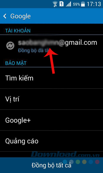 Đồng bộ tài khoản Đồng bộ tài khoản