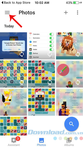 Giao diện chính của Google Photos Giao diện chính của Google Photos