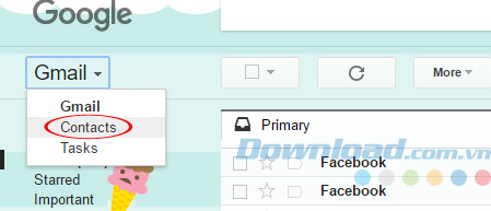 Chọn Contact Chọn Contact