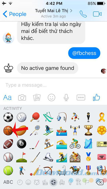 Nhấn vào biểu tượng bóng rổ